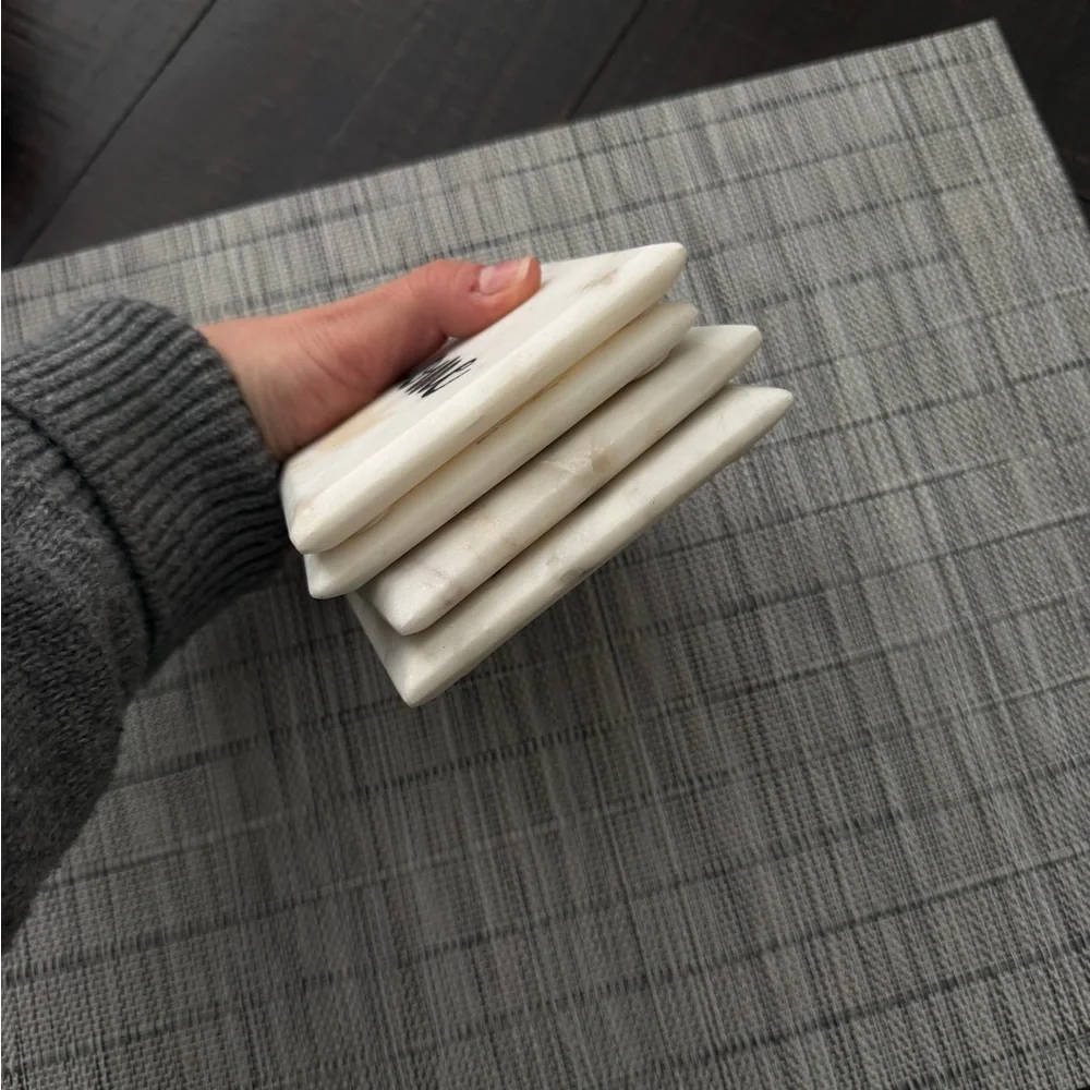 Marble Coasters with 'Home' Text set of 4